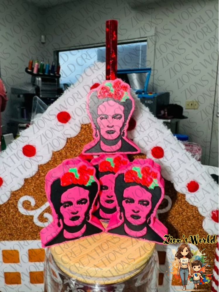 FRIDA (EXCLUSIVE) PINK STRAW TOPPERS (SET OF 12)