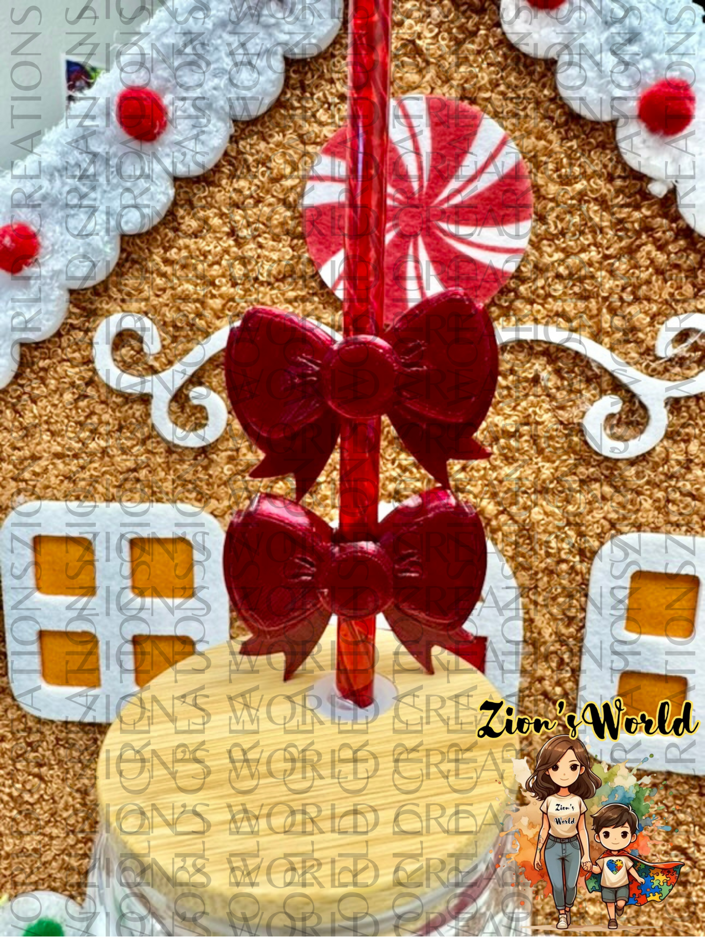 RED BOW STRAW TOPPERS