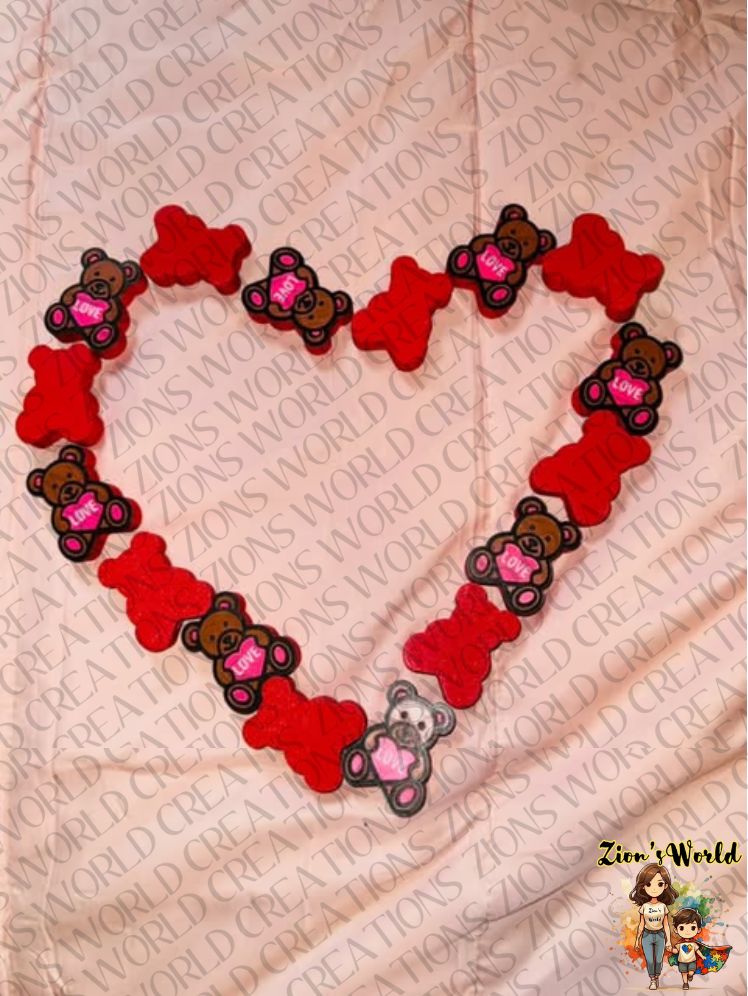 PRE-ORDER RED BACK LOVE BEAR STRAW TOPPERS (SET OF 12)
