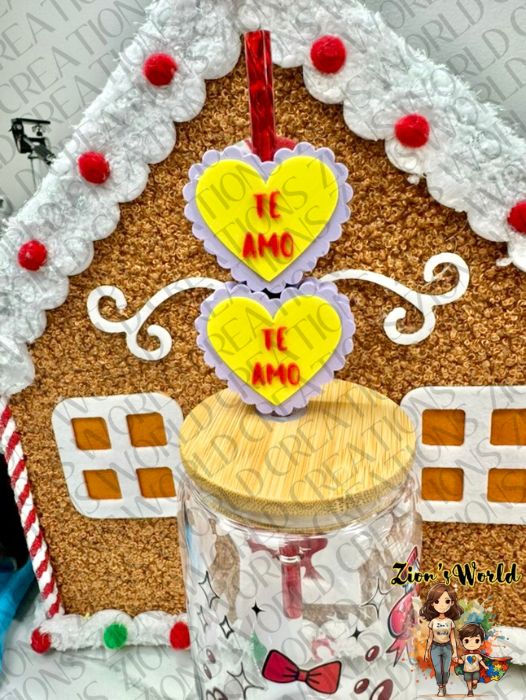 TE AMO PURPLE AND YELLOW TOPPERS (SET OF 12)