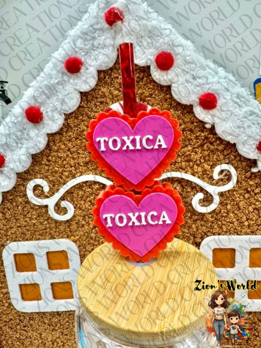 PINK TOXICA RED AND PINK TOPPERS (SET OF 12)