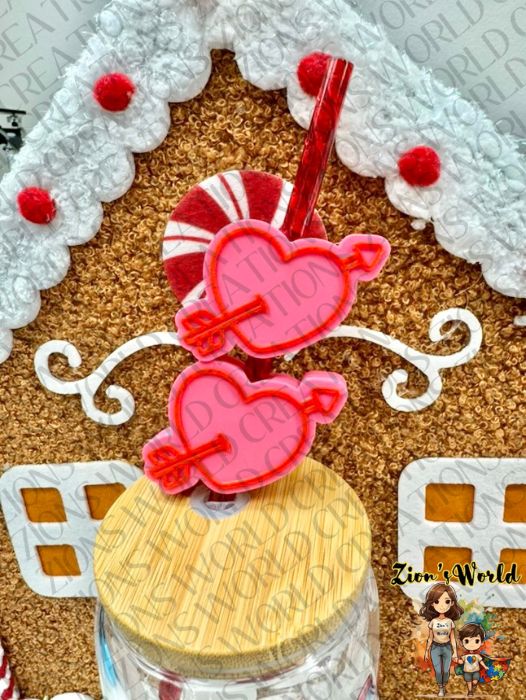PINK AND RED HEART CUPID'S ARROW TOPPERS (SET OF 12)