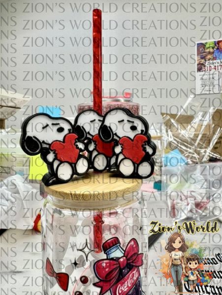 SNOPPY RED HEART BLACK BACK