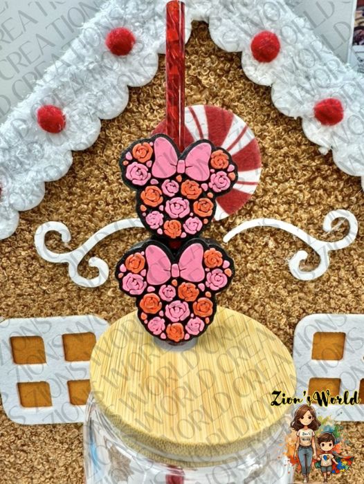 MINNIE BLACK AND PINK TOPPERS (SET OF 12)