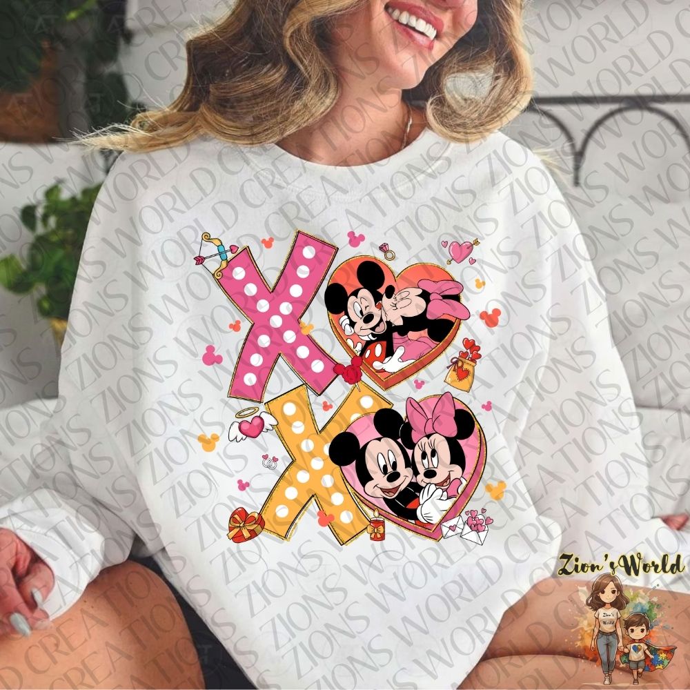 X HEART MICKEY & MINNIE DTF