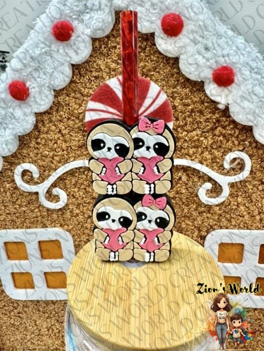 SLOTH COUPLE TOPPERS (SET OF 12)