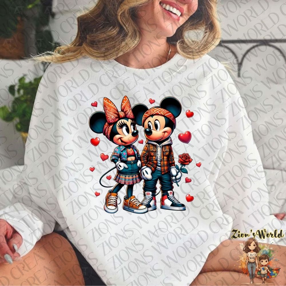 MICKEY & MINNIE HOLD MY HAND DTF