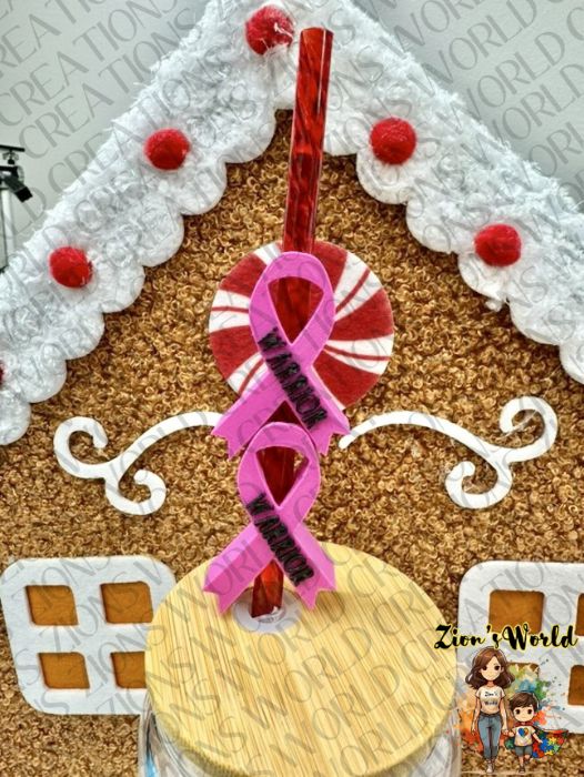 PINK RIBBON WARRIOR TOPPERS (SET OF 12)