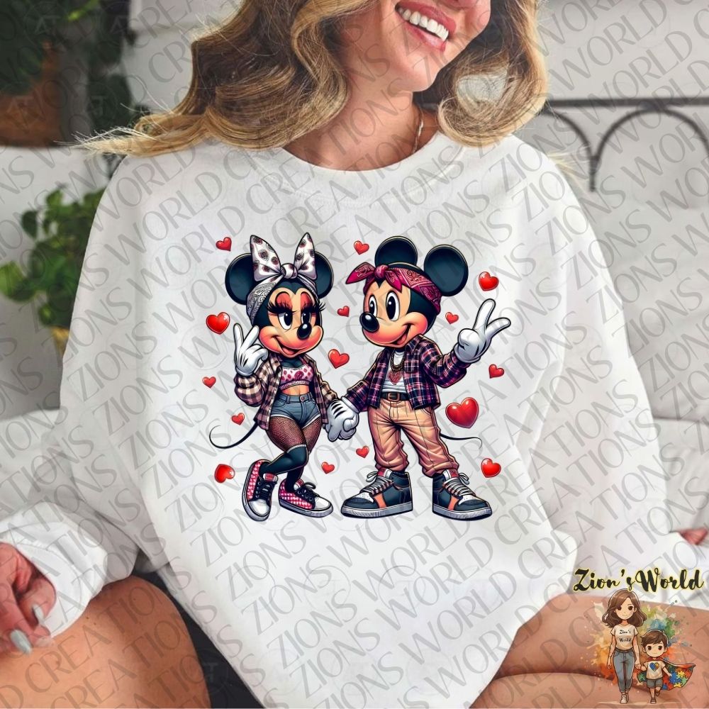 MICKEY & MINNIE PEACE DTF