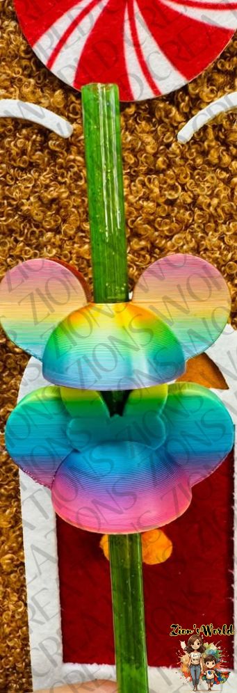 MICKEY COLOR STRAW TOPPER (SET OF 12)