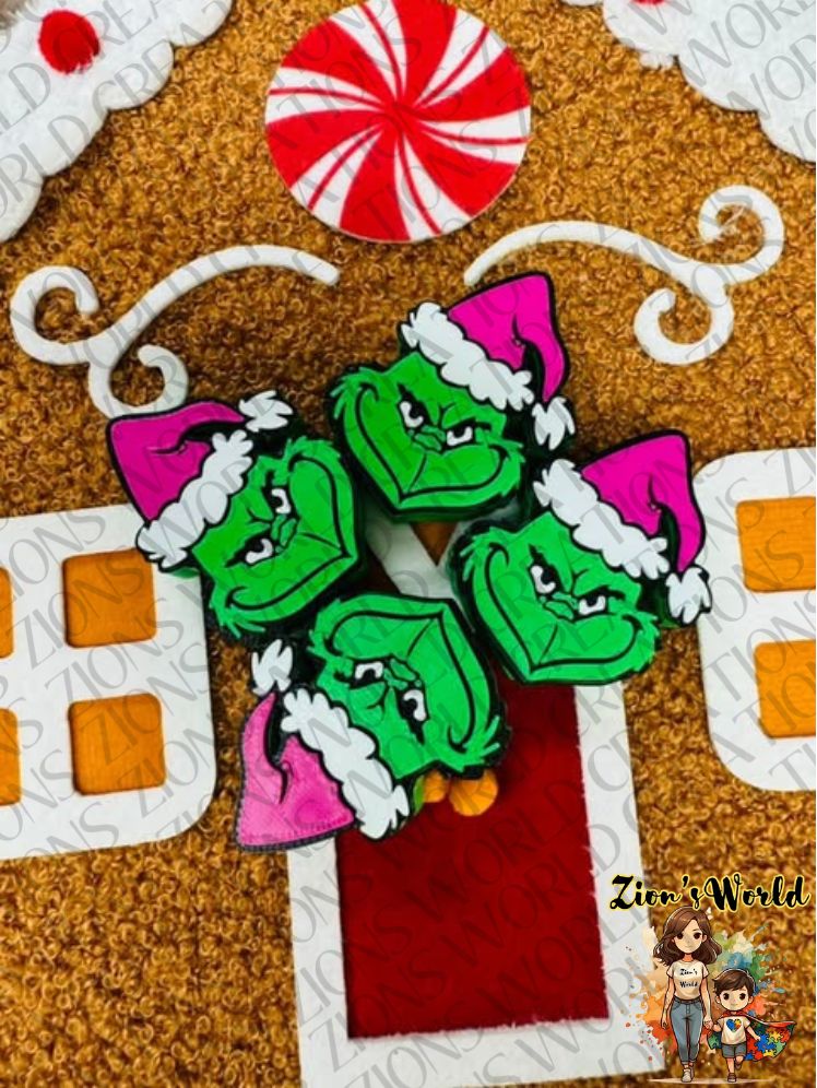 GRINCH PINK HAT STANLEY STRAW TOPPER (SET OF 12)