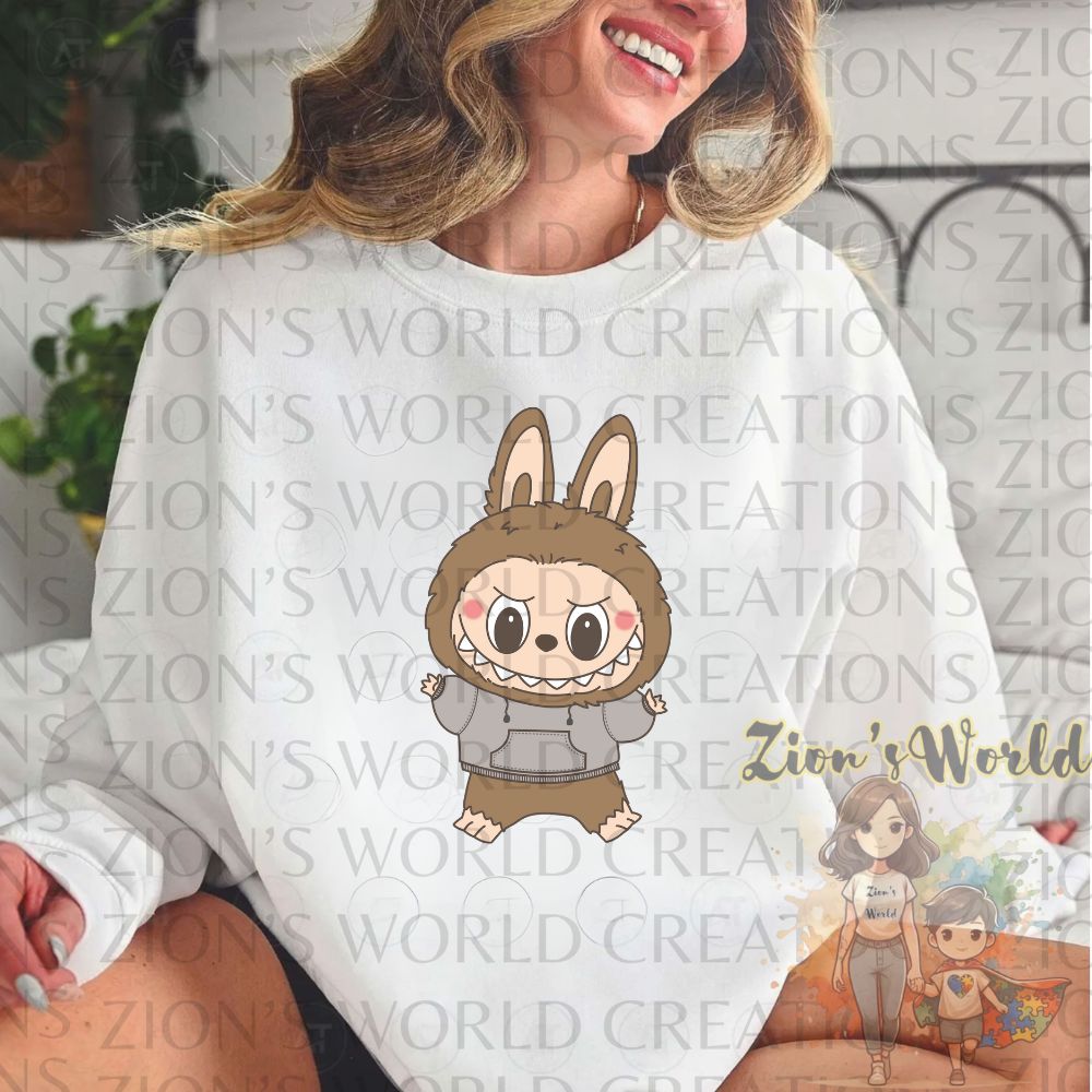 LABUBU GREY SWEATER DTF