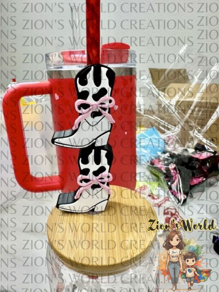 BLACK & WHITE COQUETTE BOOTS