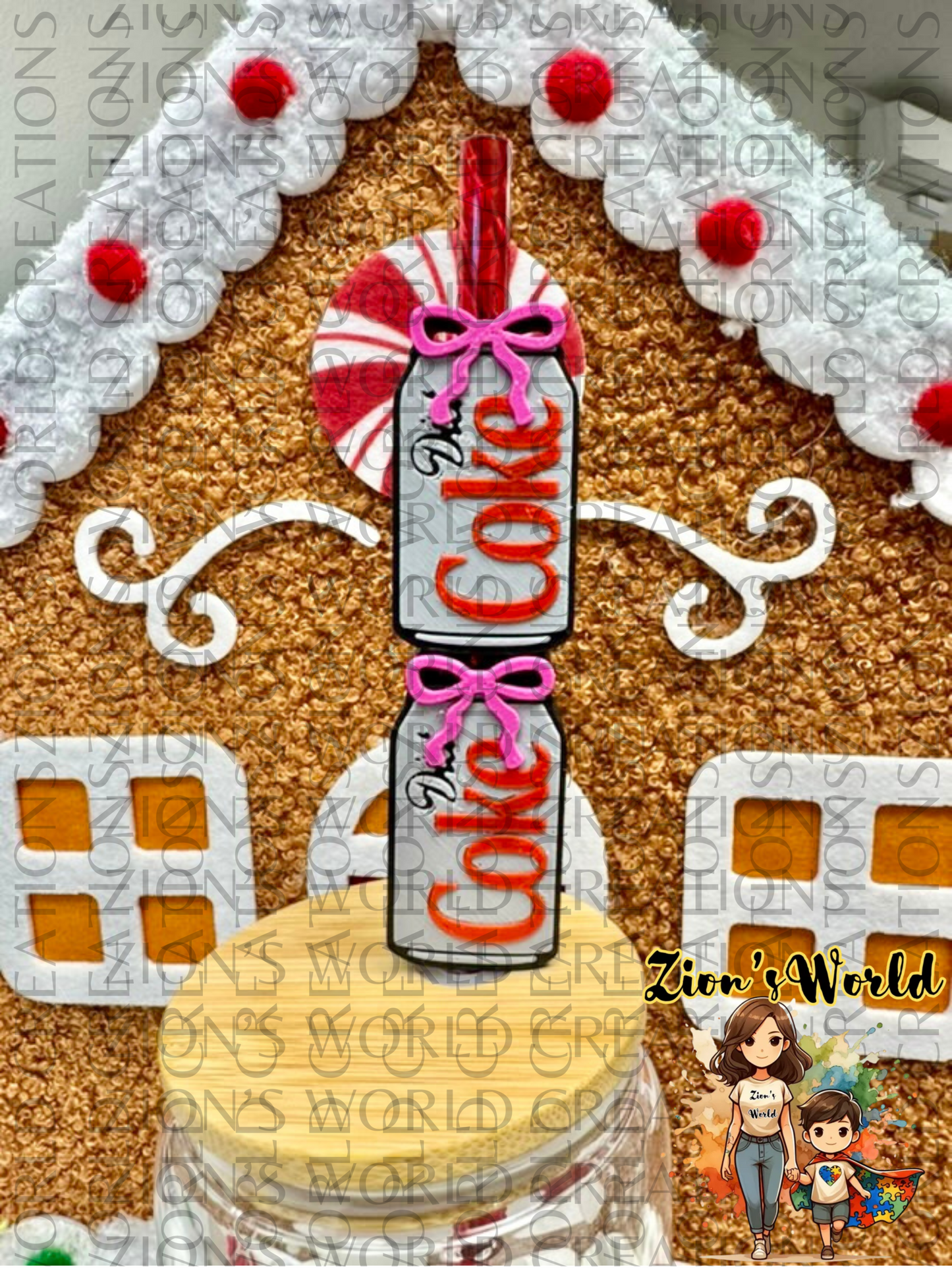 DIET COKE COQUETTE BLACK BACK STRAW TOPPERS