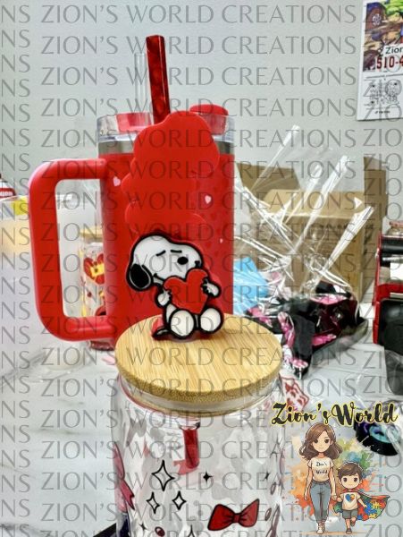 SNOOPY RED HEART RED BACKING