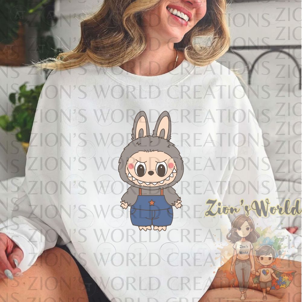 LABUBU BLUE OVERALLS DTF