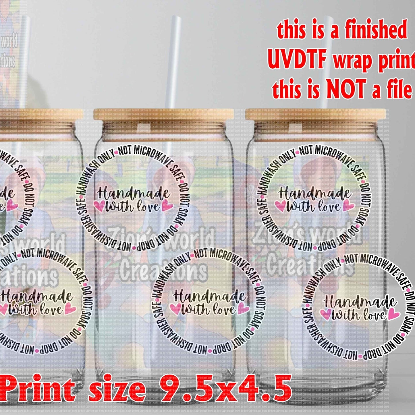 CUP CARE INSTRUCTIONS DECALS