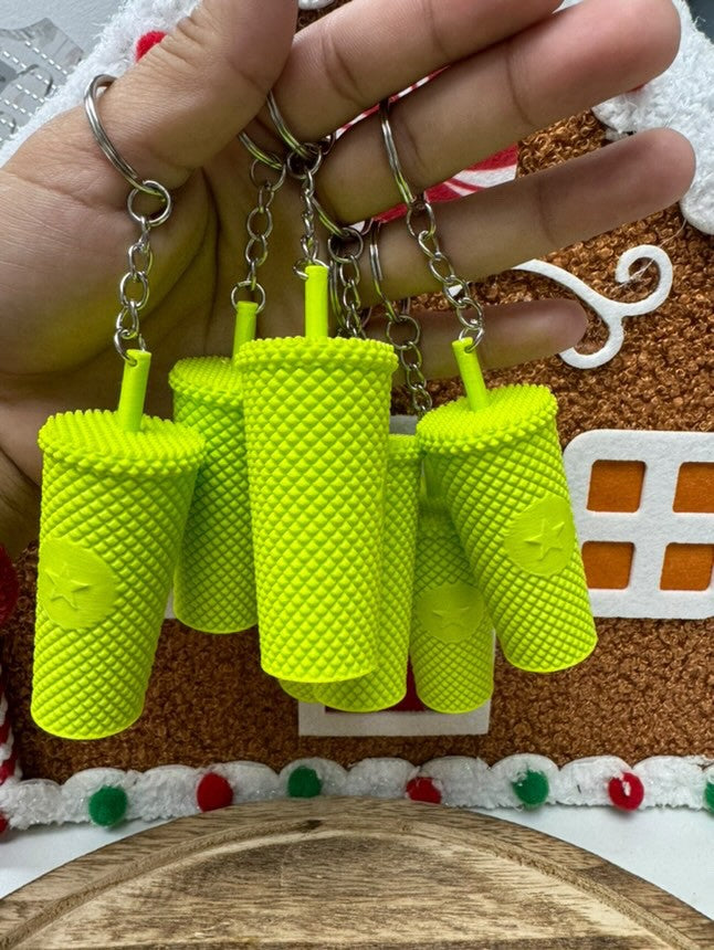 GREEN CUP KEYCHAINS (SET OF 12)
