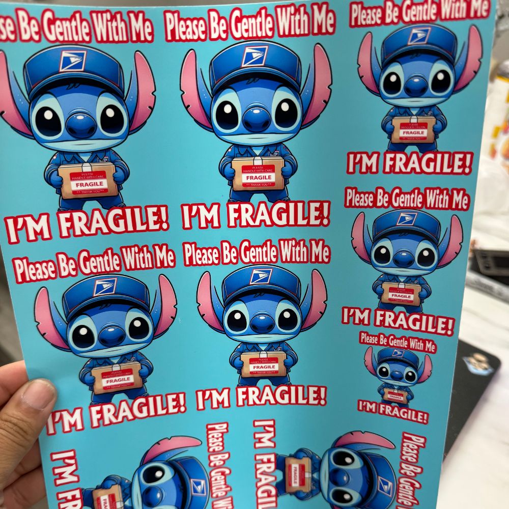 STITCH FRAGILE STICKERS (SHEET)