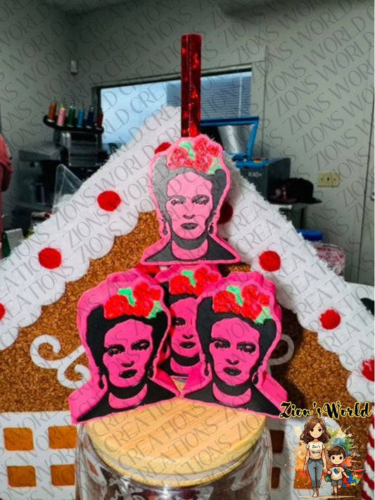 FRIDA (EXCLUSIVE) PINK STRAW TOPPERS (SET OF 12)