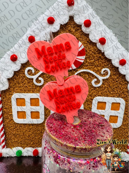 PINK MAMA STRAW TOPPERS (SET OF 12)
