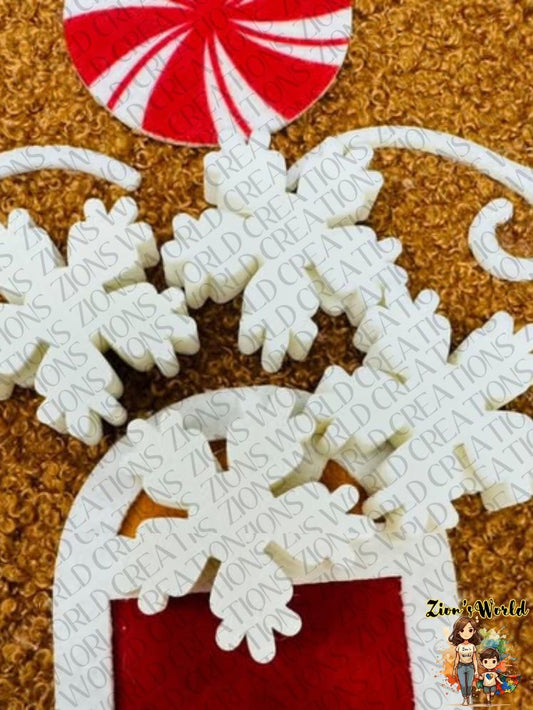 WHITE SNOWFLAKE STRAW TOPPER (SET OF 12)