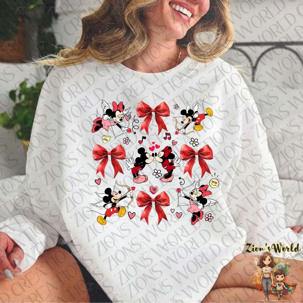 MICKEY & MINNIE CUPID & BOWS DTF
