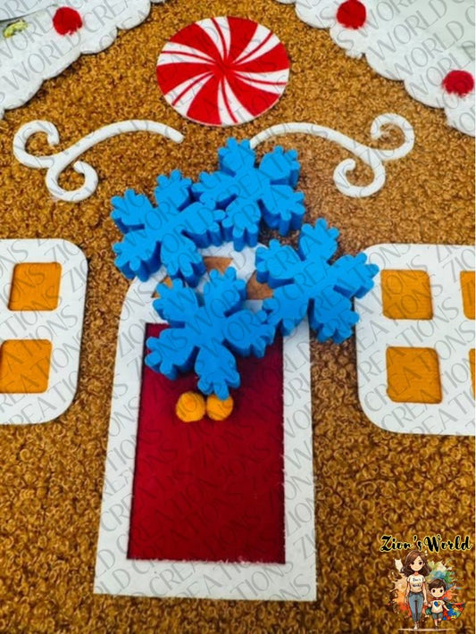 BLUE SNOWFLAKE STRAW TOPPER (SET OF 12)