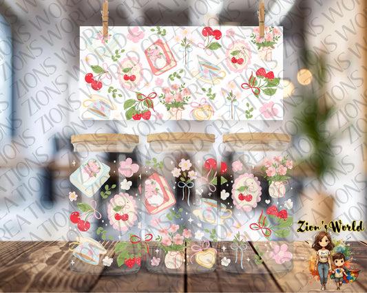 TEA CUP AND STRAWBERRYS