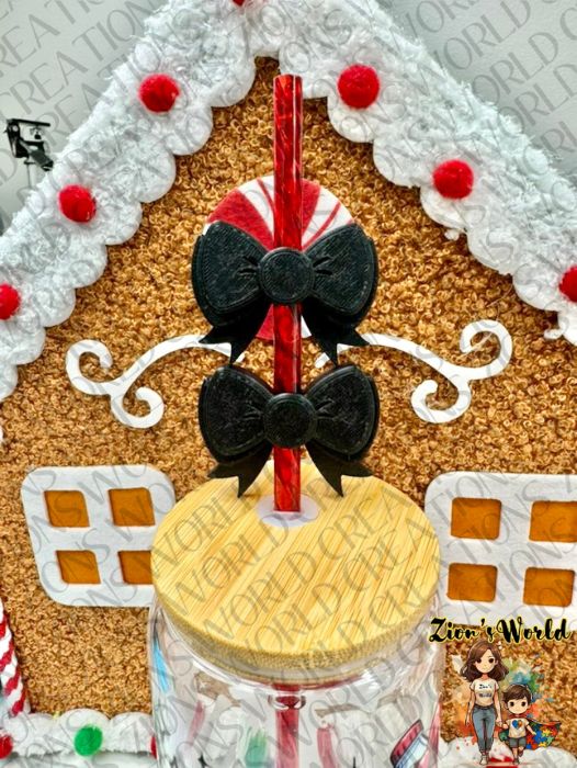BLACK BOW TOPPERS (SET OF 12)