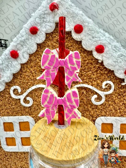 CONCHA PINK BOW TOPPERS (SET OF 12)