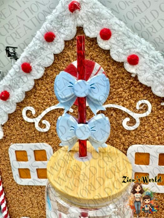 LIGHT BLUE BOW TOPPERS (SET OF 12)