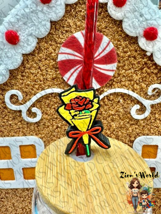 YELLOW FLOWER BOUQUET TOPPERS (SET OF 12)