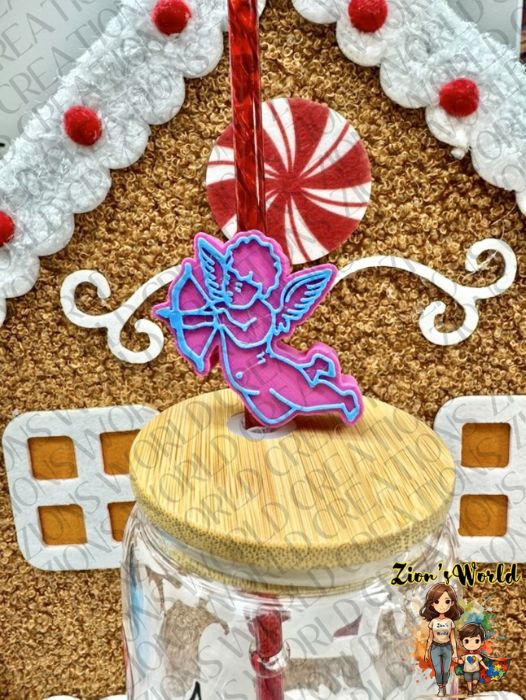 PINK AND BLUE CUPID TOPPERS (SET OF 12)