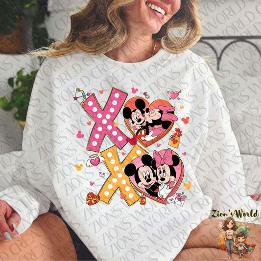 X HEART MICKEY & MINNIE DTF