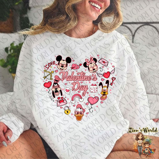 VALENTINE'S DAY MICKEY & FRIENDS DTF