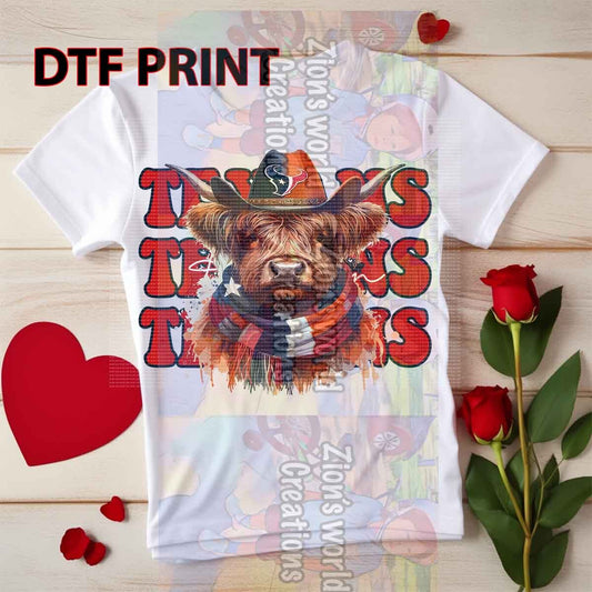 HOUSTON TEXANS COW DTF