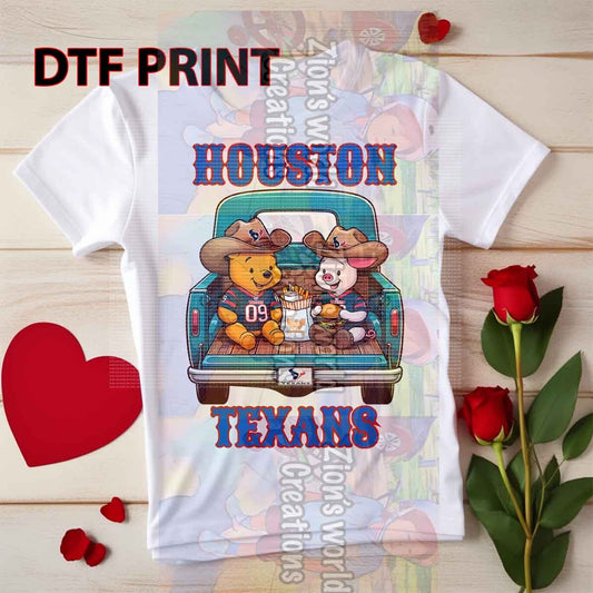 PIGLET AND POOH TEXANS DTF