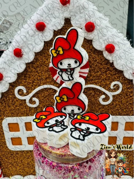 MY MELODY RED STRAW TOPPERS (SET OF 12)