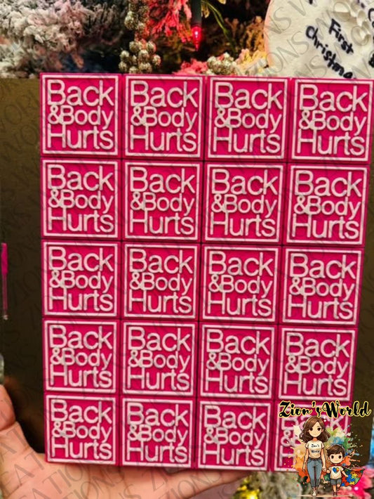 BACK&BODY HURTS STRAW TOPPERS (SET OF 12)