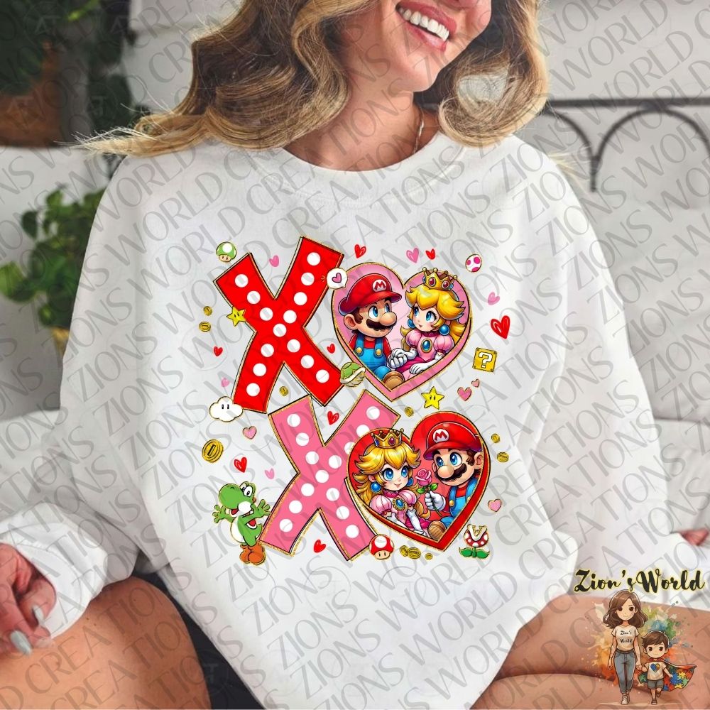 X HEART MARIO DTF