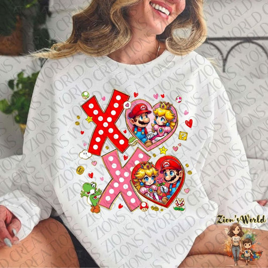 X HEART MARIO DTF