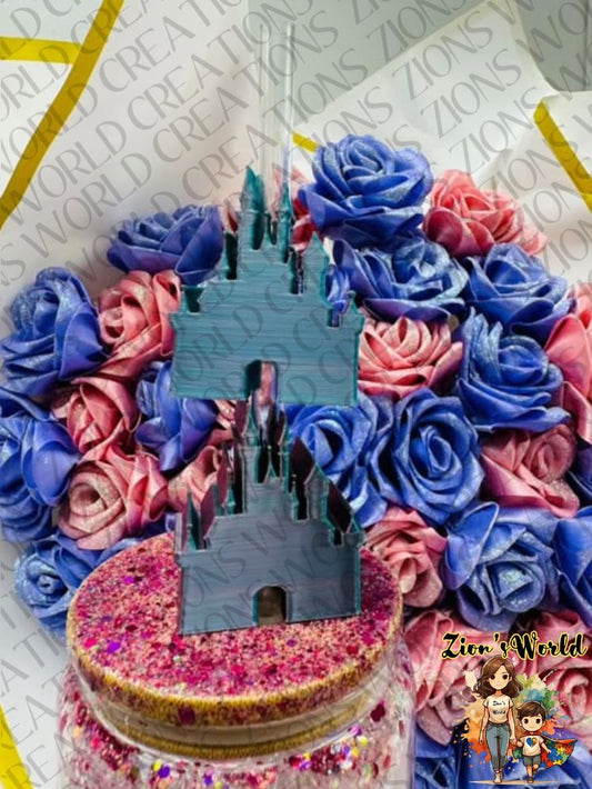 DISNEY CASTLE HOLOGRAPHIC STRAW TOPPERS (SET OF 12)