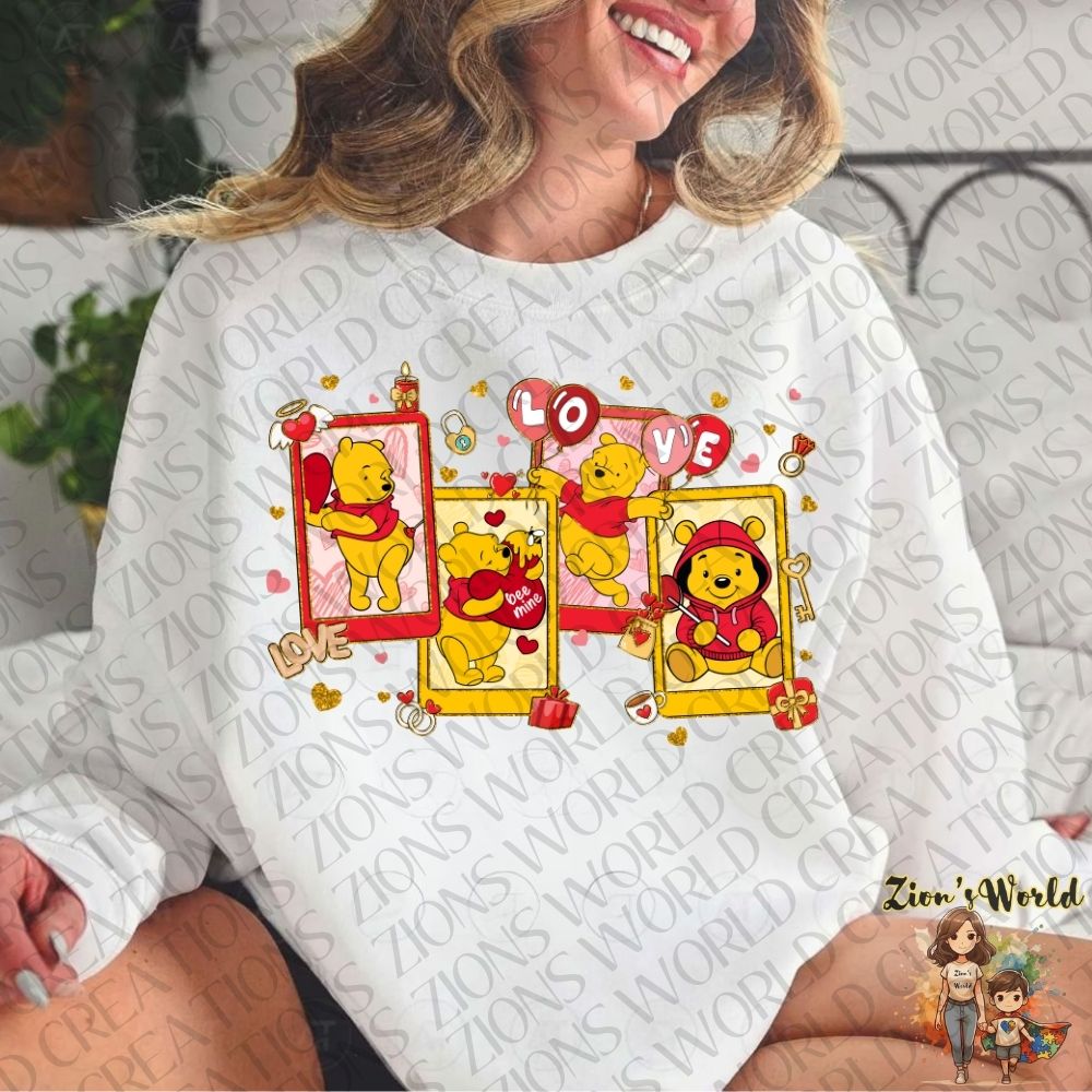 WINNIE THE POOH BE MINE LOVE CARDS DTF