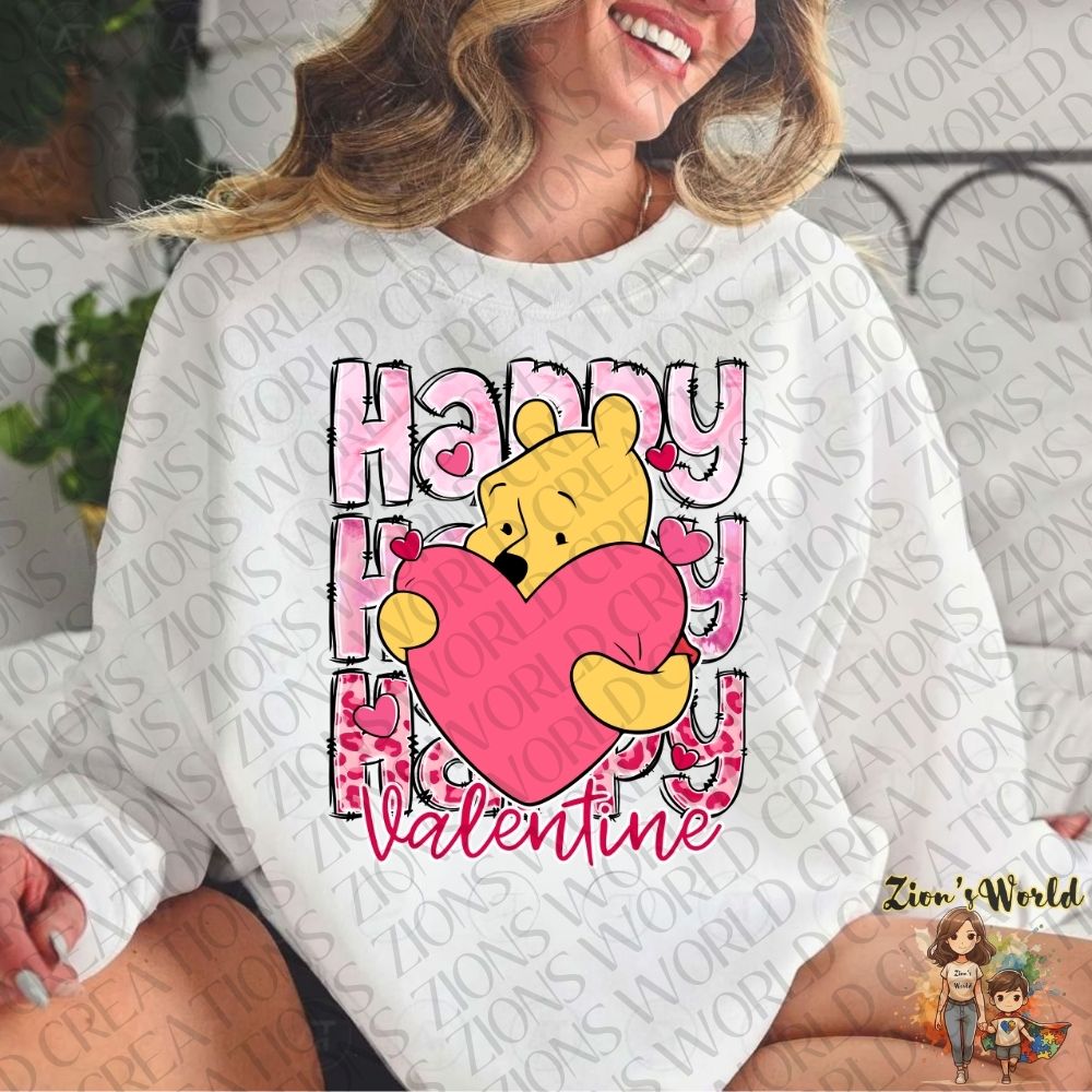 HAPPY HAPPY HAPPY VALENTINES POOH DTF