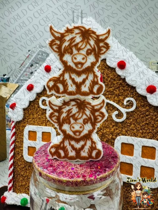 WHITE/BROWN COW STRAW TOPPERS (SET OF 12)