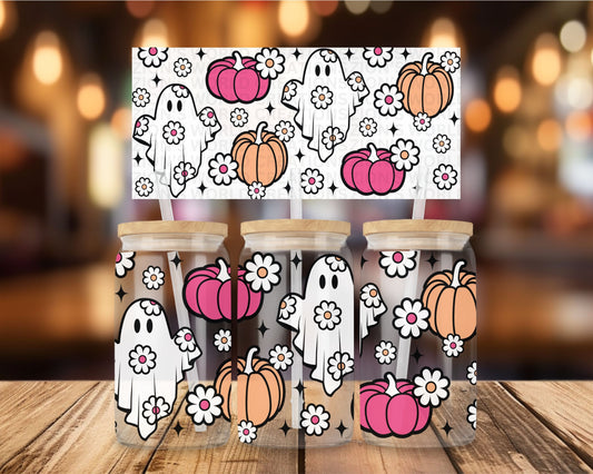 CUTE FLORAL PUMPKIN AND GHOST