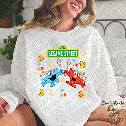 ELMO AND COOKIE MONSTER DTF