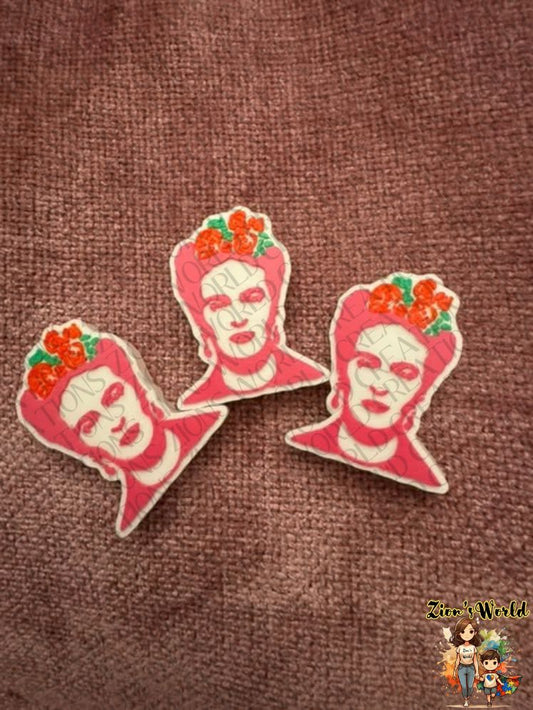 FRIDA (EXCLUSIVE) WHITE/PINK STRAW TOPPERS (SET OF 12)