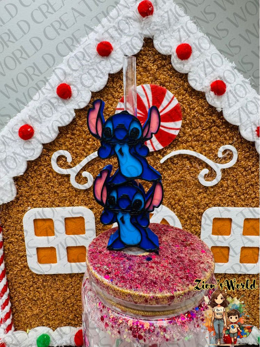 STITCH SURPRISE STRAW TOPPERS (SET OF 12)